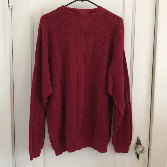 IZOD Men's Red Crewneck Ribbed Sweater, XL - Picture 3 of 6